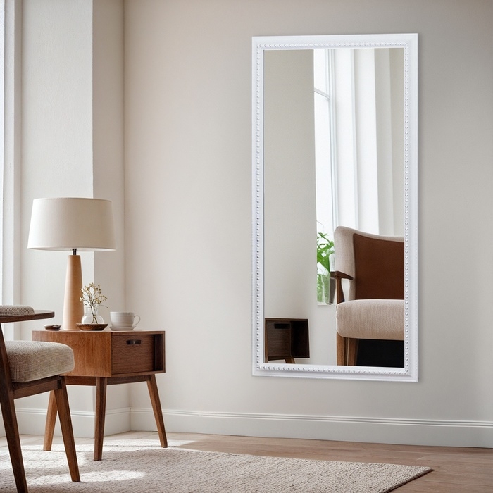 Зеркало настенное &laquo;Медальон&raquo;, белое, 60&times;110 cм, рама пластик, 43 мм