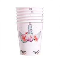 Набор бумажной посуды одноразовый Единорог Мордочка&raquo;, 6 тарелок, 6 стаканов