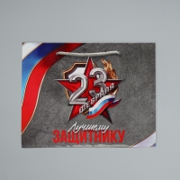Пакет подарочный ламинированный, упаковка, &laquo;Лучшему защитнику&raquo;, MS 23 х 18 х 8 см
