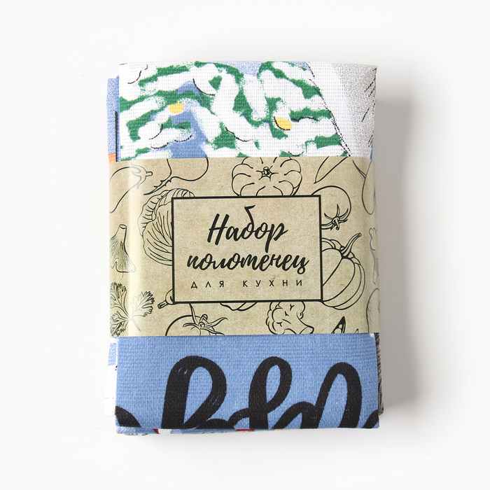 Набор кухонных полотенец &laquo;Доляна&raquo; Время чудес 35х60см-4шт, 100% хл