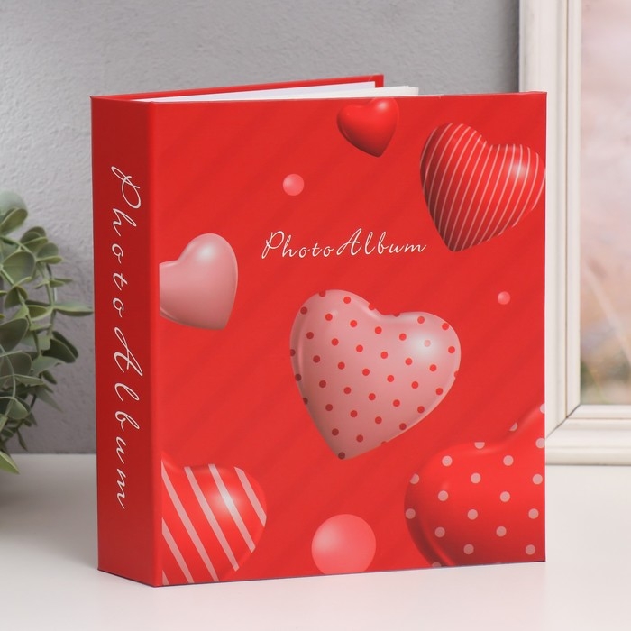 Фотоальбом на 80 фото 10х15 см "3D сердца" в коробке МИКС 5х19х23 см