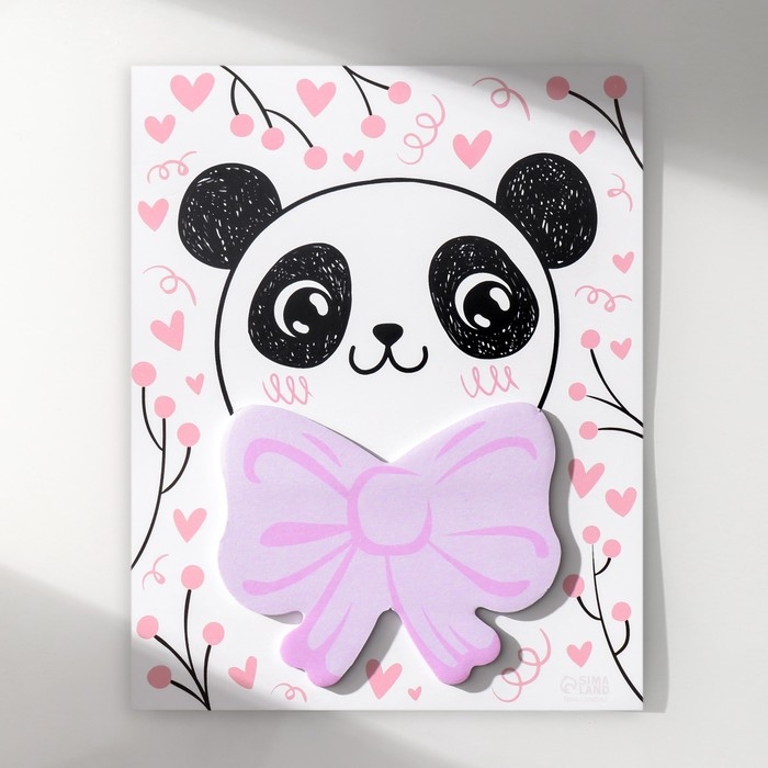 Магнит с блоком для записей "Панда с бантом" 12,5х15,7 см