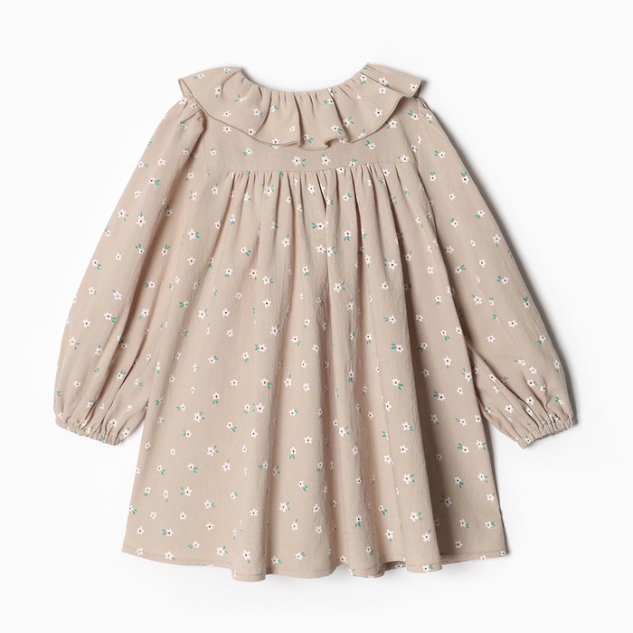 Платье детское с воротником KAFTAN, р.28 (86-92), бежевый Платье детское с воротником KAFTAN, р.28 (86-92), бежевый