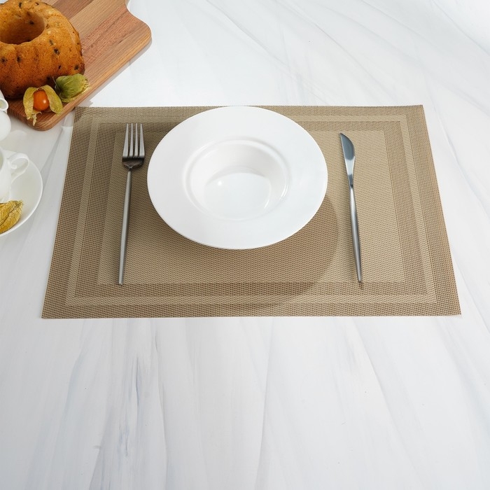 Салфетка сервировочная на стол Доляна «Окно», 45×30 см, цвет бежевый Салфетка сервировочная на стол Доляна «Окно», 45×30 см, цвет бежевый