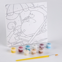 Картина по номерам для детей &laquo;Утка на отдыхе&raquo;, 17х17 см