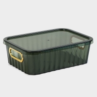 Контейнер для хранения с крышкой «Грани», 25,5×18×8 см, цвет МИКС Контейнер для хранения с крышкой «Грани», 25,5×18×8 см, цвет МИКС