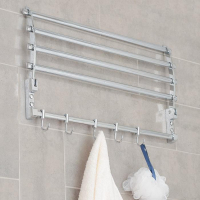 Полка откидная с двигающимися крючками Accoona A141, 57&times;30 см, цвет хром