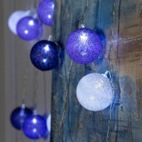 Гирлянда &laquo;Нить&raquo; 5 м с насадками &laquo;Клубки сиреневые&raquo;, IP20, прозрачная нить, 20 LED, свечение белое, 220 В