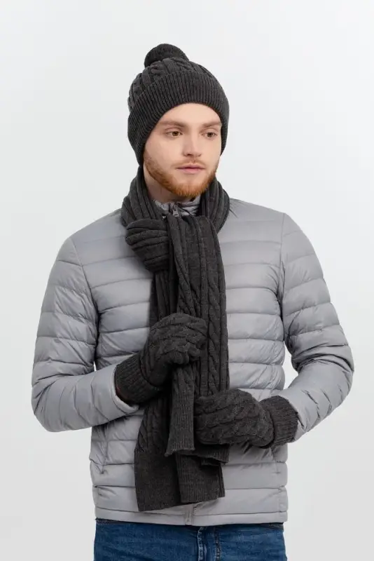 Набор Heat Trick, темно-серый меланж, размер M