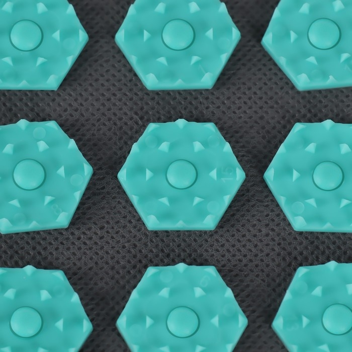 Ипликатор-коврик, основа спанбонд, 360 модулей, 56 &times; 62 см, цвет тёмно-серый/бирюзовый