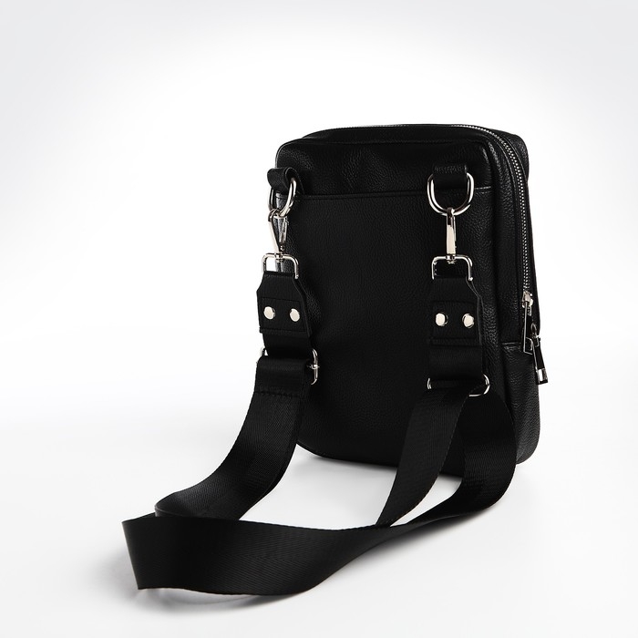 Сумка мужская через плечо TEXTURA, искусственная кожа, цвет чёрный