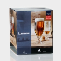 Набор стеклянных бокалов для пива &laquo;Время дегустаций. Пивной тюльпан&raquo;, 620 мл, 4 шт