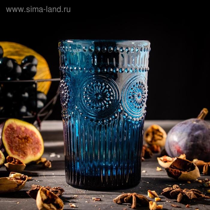 Набор стаканов стеклянных Magistro &laquo;Ларго&raquo;, 350 мл, 6 шт, цвет синий