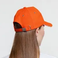 Бейсболка Classic, оранжевая с белым кантом