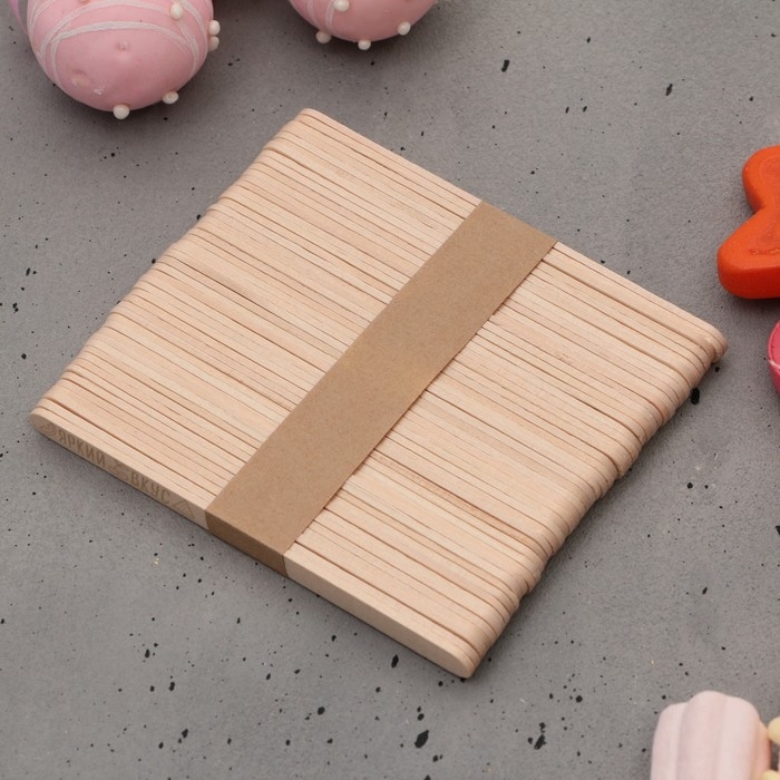 Палочки для мороженого деревянные &laquo;Яркий вкус&raquo;, набор 50 шт, 11.4 х 1 см