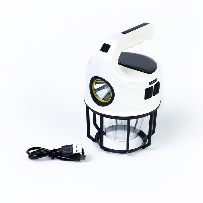 Фонарь кемпинговый аккумуляторный, 3.6 Вт, 2400 мАч, 2835SMD, 9 режимов, солнечная батарея Фонарь кемпинговый аккумуляторный, 3.6 Вт, 2400 мАч, 2835SMD, 9 режимов, солнечная батарея