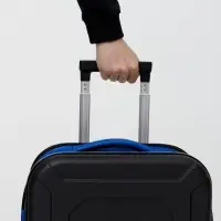 Чемодан Platta, черный с синим