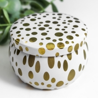 Шкатулка металл круглая "Рисунки золотом на белом и чёрном" МИКС 5,2х7,5х7,5 см Шкатулка металл круглая "Рисунки золотом на белом и чёрном" МИКС 5,2х7,5х7,5 см