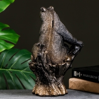 Копилка "Мишка на пне" бронза, 31см Копилка "Мишка на пне" бронза, 31см