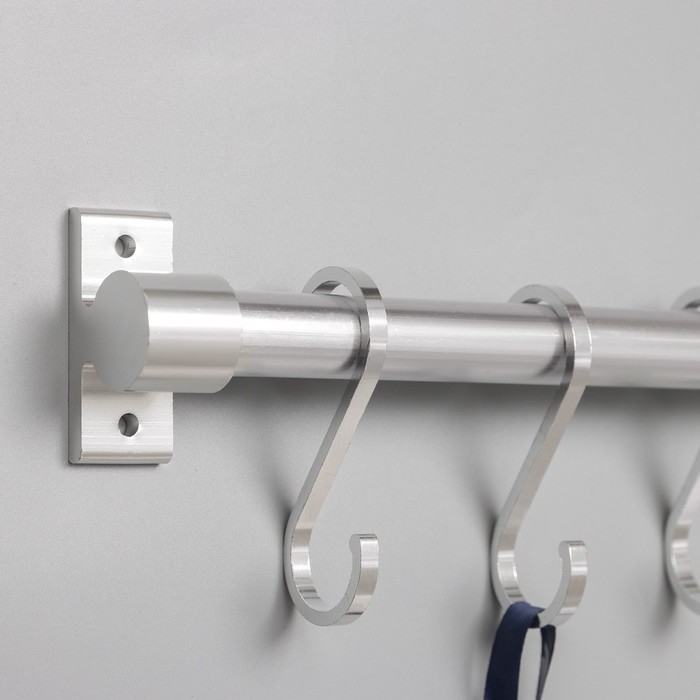 Держатель для полотенец, 40 см, 6 крючков, алюминий Держатель для полотенец, 40 см, 6 крючков, алюминий