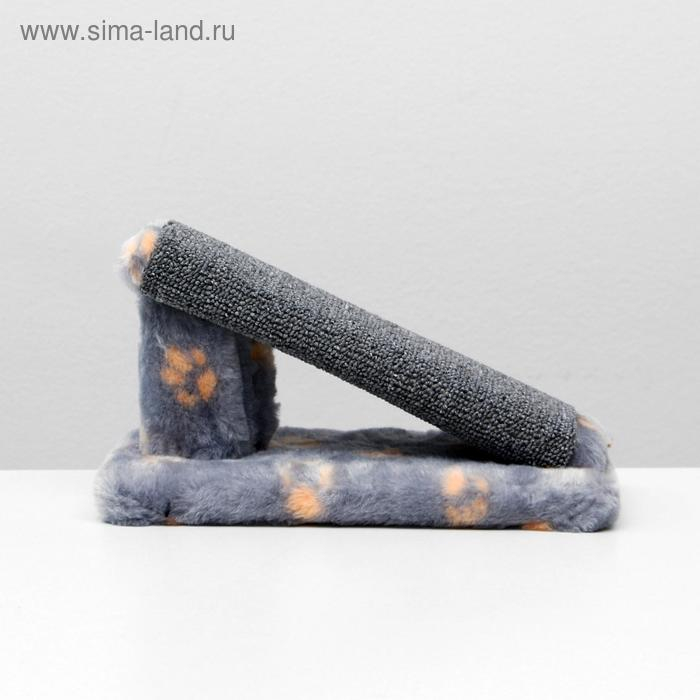 Когтеточка Когтеточка "Горка" мини-версия, 29 х 14 х 14 см, ковролин, серая с лапками