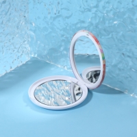 Зеркало складное «Цветы», d = 7,5 см, цвет розовый Зеркало складное «Цветы», d = 7,5 см, цвет розовый