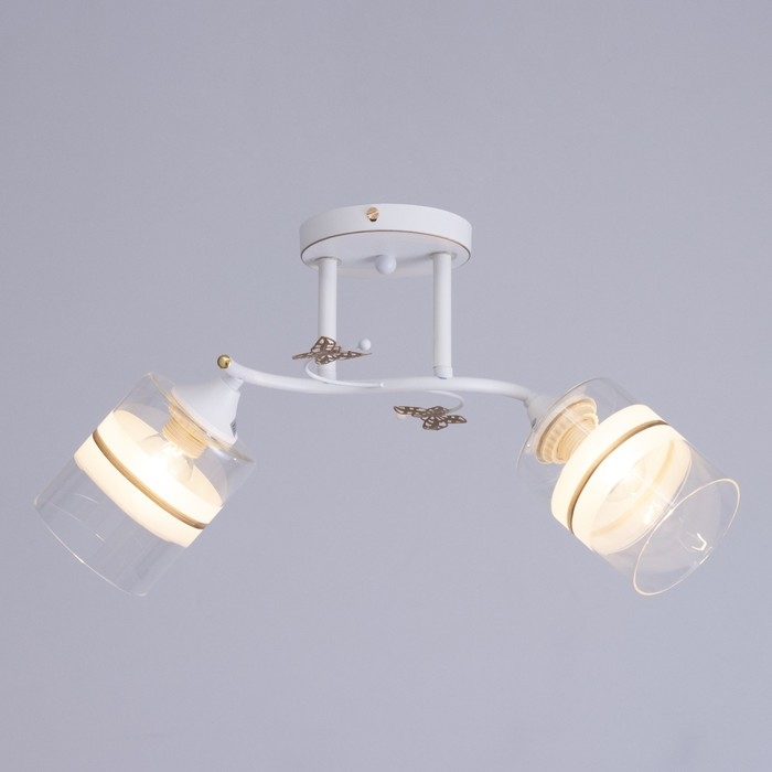 Люстра "Мия" 2х60Вт Е27 Белый, золото 53х18х24см