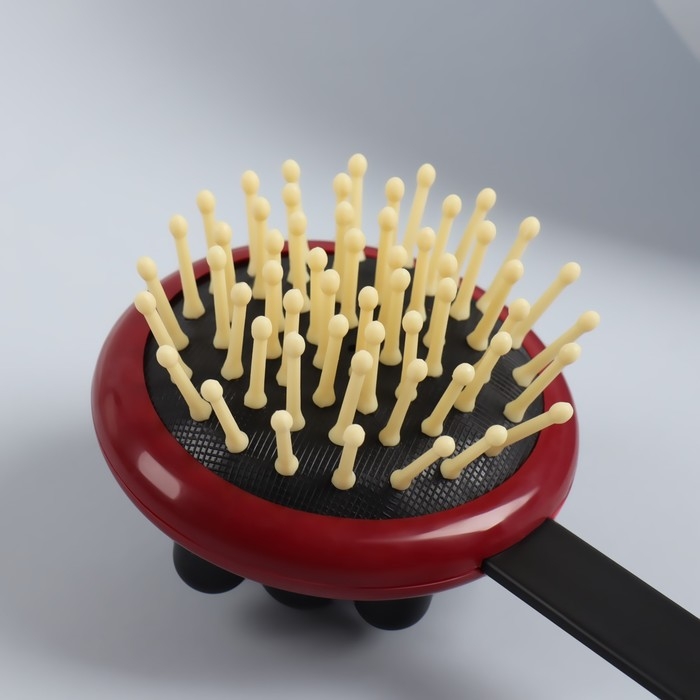 Массажёр-чесалка «Отдых», двусторонний, универсальный, 35 × 6 × 8 см, цвет красный/чёрный Массажёр-чесалка «Отдых», двусторонний, универсальный, 35 × 6 × 8 см, цвет красный/чёрный