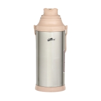 Термос 2 л, со стеклянной колбой, сохраняет тепло 12 ч, с кружкой, бежевый
