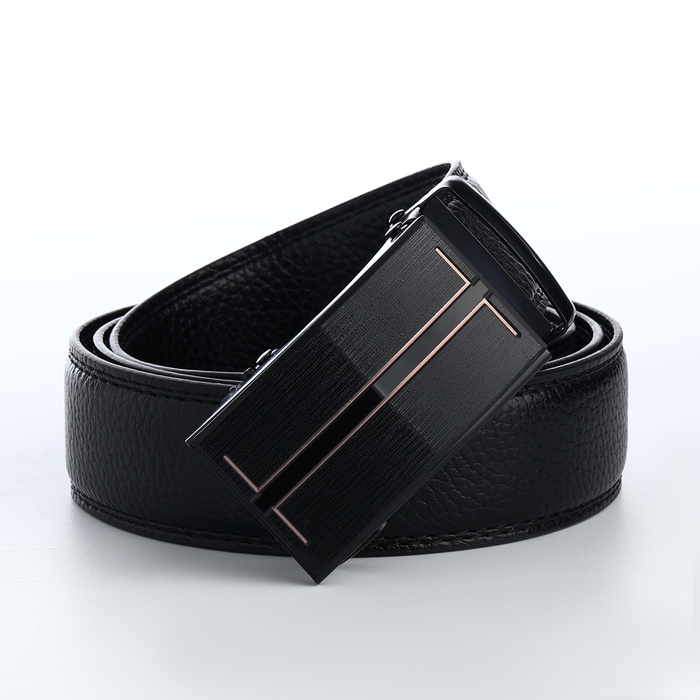 Ремень мужской, ширина 3,5 см, пряжка автомат, цвет чёрный