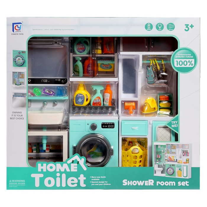 Набор мебели для кукол &laquo;Ванная комната&raquo;: санузел, постирочная, гардеробная