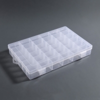 Органайзер для декора, передвижные ячейки, 36 ячеек, 27,3 &times; 17,5 &times; 4,5 см, цвет прозрачный