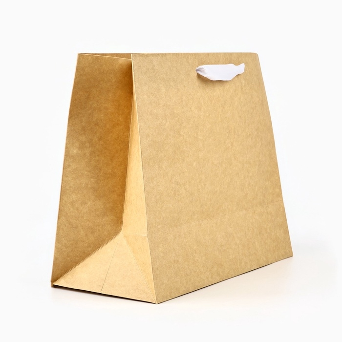 Пакет подарочный новогодний крафтовый с пластиковым окном &laquo;С новым счастьем&raquo;, 24 х 20 х 11см