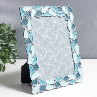 Фоторамка пластик под металл 15х20 см "Геометрия" серебро и голубой перламутр 24,5х19,5х1 см 47809 Фоторамка пластик под металл 15х20 см "Геометрия" серебро и голубой перламутр 24,5х19,5х1 см 47809