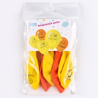 Воздушный шар латексный 12" &laquo;Люблю&raquo;, котики, 5 шт.