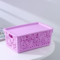 Контейнер пластиковый для хранения с крышкой Доляна &laquo;Птицы&raquo;, 29&times;17,5&times;12 см, цвет МИКС