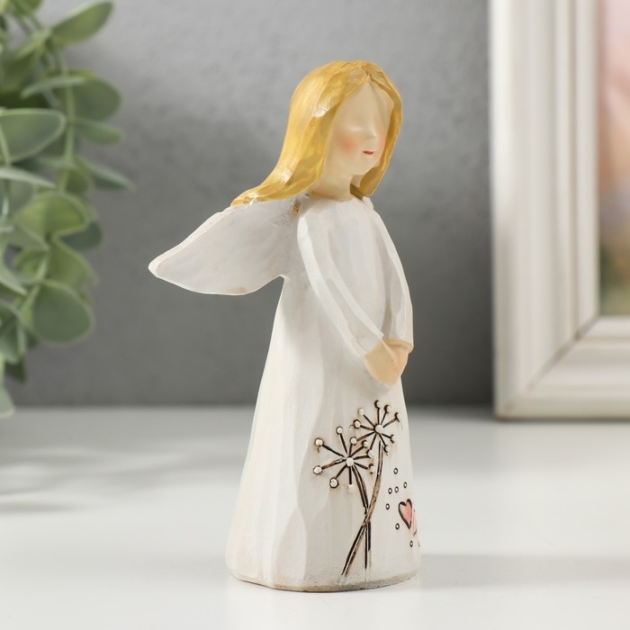 Сувенир полистоун Сувенир полистоун "Ангел-девочка в платье с цветами" МИКС 4,5х7,5х11,5 см