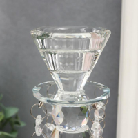 Подсвечник стекло на 1 свечу "Хрустальные подвески" 25,5х8х8 см Подсвечник стекло на 1 свечу "Хрустальные подвески" 25,5х8х8 см