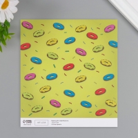 Бумага для скрапбукинга двусторонняя "Бабочки и пончики" плотность 180 гр набор 10 шт 15,5х17 см 1 Бумага для скрапбукинга двусторонняя "Бабочки и пончики" плотность 180 гр набор 10 шт 15,5х17 см 1