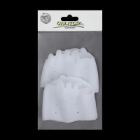 Корректоры - разделители для пальцев ног, на манжете, 4 разделителя, силиконовые, 8 &times; 6,5 см, пара, цвет белый