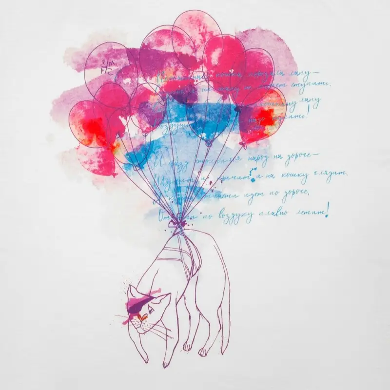 Футболка женская «Удивительная кошка», белая, размер S Футболка женская «Удивительная кошка», белая, размер S