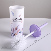 Набор аксессуаров для ванной комнаты &laquo;Лёгкость пера&raquo;, 6 предметов (мыльница, дозатор, 2 стакана, ёрш, ведро), цвет белый