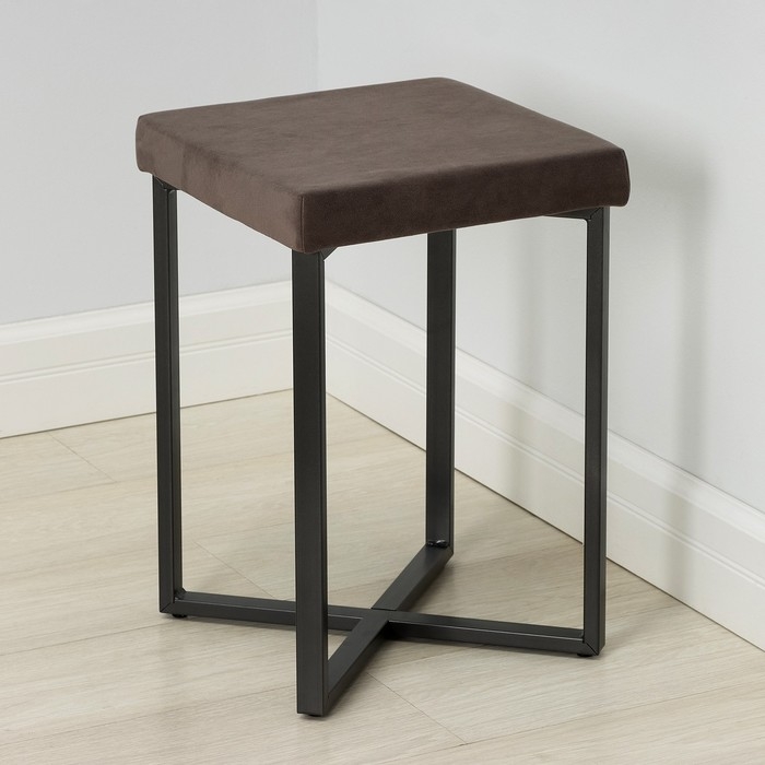 Табурет &laquo;Торонто&raquo;, 33&times;33&times;48 см, цвет каркаса графит, цвет сиденья серый