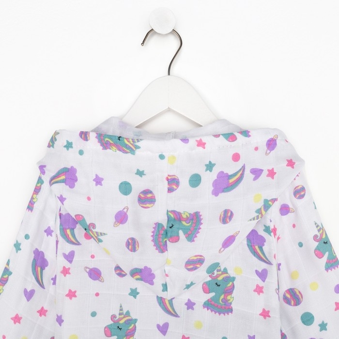 Халат детский муслиновый LoveLife &laquo;Единороги&raquo; (2 года, рост 92-98 см) 100% хлопок, 235 гр/м2