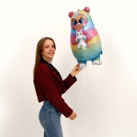 Воздушный шар фольгированный 30" &laquo;Мишка-единорог&raquo;, набор 3 шт.