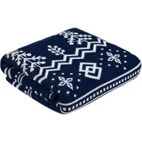 Плед Elnik, синий с молочно-белым Плед Elnik, синий с молочно-белым