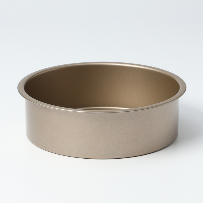 Форма для выпечки Доляна «Круг. Рэнди», 21,5×6,5 см, съёмное дно, антипригарное покрытие, цвет золотой Форма для выпечки Доляна «Круг. Рэнди», 21,5×6,5 см, съёмное дно, антипригарное покрытие, цвет золотой