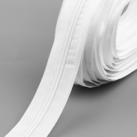 Набор: рулонная молния &laquo;Спираль&raquo; №3, 10 м, 20 бегунков, 40 верхних ограничителей, 20 нижних ограничителей, цвет белый