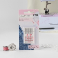Иглы для бытовых швейных машин, для джинсовых тканей, №90-100, 5 шт Иглы для бытовых швейных машин, для джинсовых тканей, №90-100, 5 шт