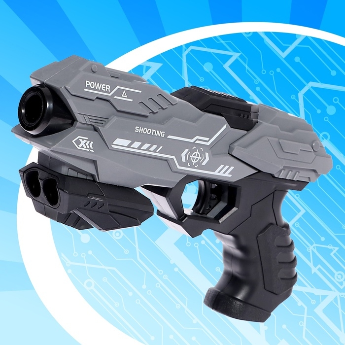 Бластер «Power gun», стреляет мягкими пулями, цвет МИКС Бластер «Power gun», стреляет мягкими пулями, цвет МИКС